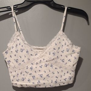 Aeropostale Blue Floral Lace Cami